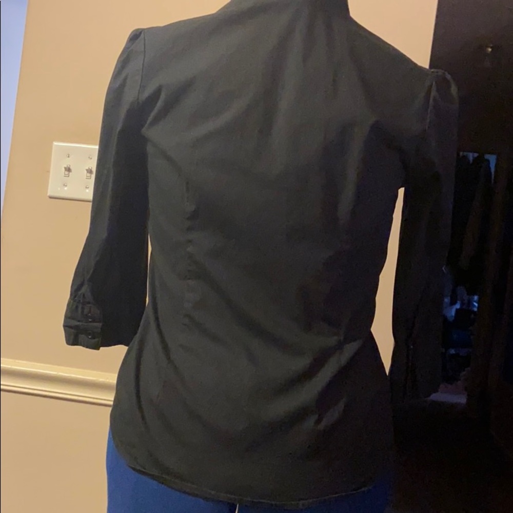 Black button down -3 quarter length sleeves - Picture 5 of 6